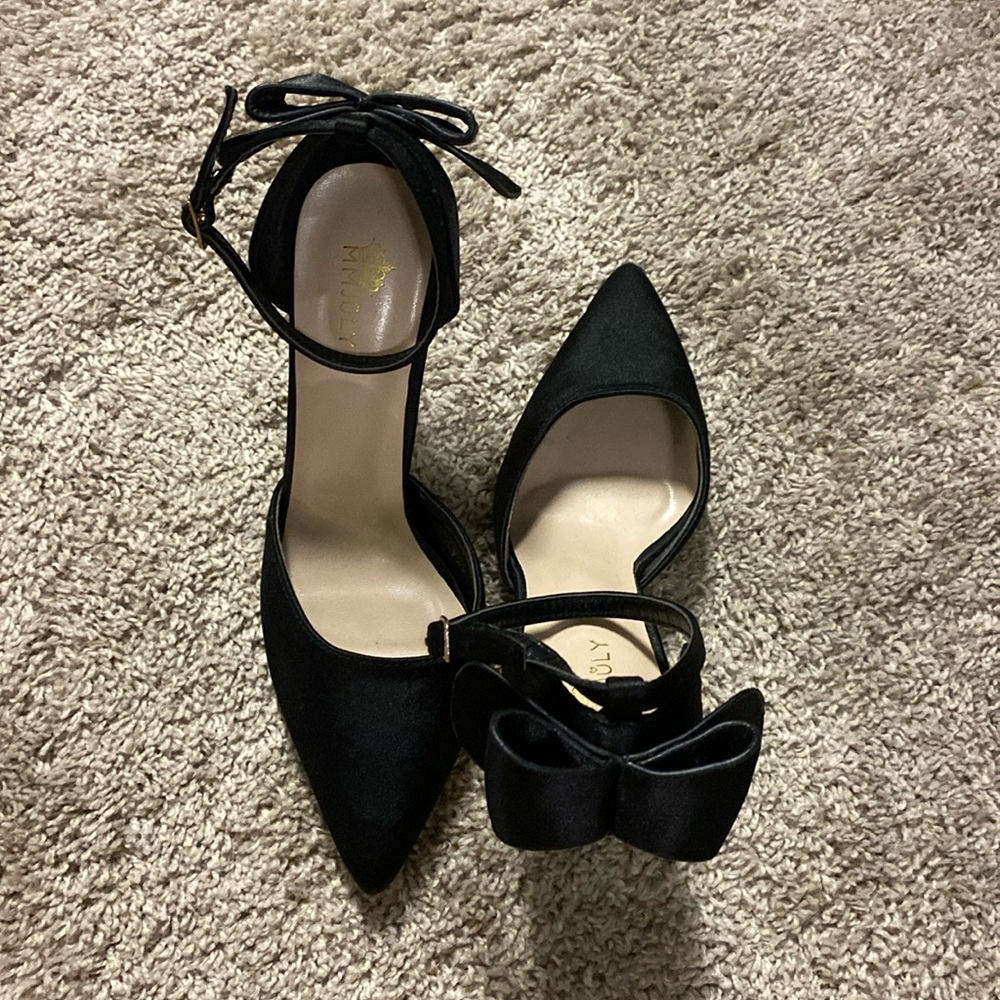 Satin Bow Heels
